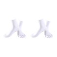thumbnail image 4 of relayinert Soft Five Toe Socks Stretchable Cotton High Crew Socks Athletic Solid Socks White 2Set, 4 of 6