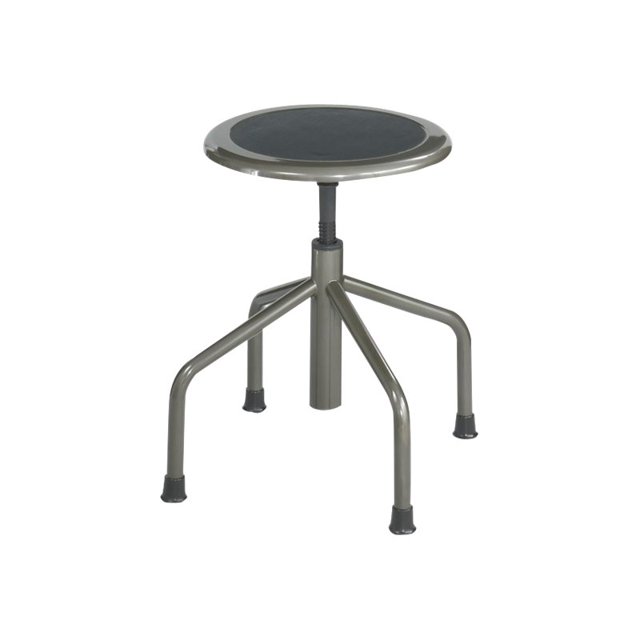Safco Diesel Low Base - Stool - swivel - leather, steel - pewter