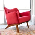 thumbnail image 3 of Fauteuil d'Appoint en Velours Rouge Style Mobilier Moderne Mi-Siècle Gatsby, 3 of 4