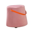thumbnail image 4 of Abbracc Portable Round Ottoman Changing Shoes Stool Bench with Handle Space-Saving Solid Pink, 4 of 9