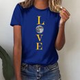 thumbnail image 2 of Penkiiy T-Shirt Musulman Ramadan pour Femmes T-Shirts Graphiques Mignons pour Femmes Col Rond Manches Courtes Imprimé Lune T-Shirt Décontracté 3TG Bleu, 2 of 6