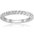 thumbnail image 1 of Bague d'Éternité en Diamant 1 Ct en Or Blanc 14 K pour Femme, Alliance Empilable, 1 of 4