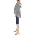 thumbnail image 4 of Women Long SLeeve V Neck Irregular Hem Tunic Top, 4 of 5