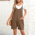 thumbnail image 2 of PMUYBHF Combinaison à Manches Longues du 4 Juillet pour Femmes, Décontractée, Combinaisons d'Été Décontractées Sans Manches pour Femmes, Coupe Ample, Bretelles Spaghetti, Short, Combinaison avec Poches, 2 of 6