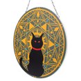 thumbnail image 4 of Pendentif Mural en Fer Silhouette de Chat Pendentif Rond Motif Géométrique Décoration Suspendue, 4 of 8