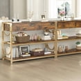 thumbnail image 3 of AKDSteel Table Console de Luxe Léger avec Tiroirs, Table d'Entrée Brun Rustique avec Cadre en U Doré et Deux Étagères, 3 of 7