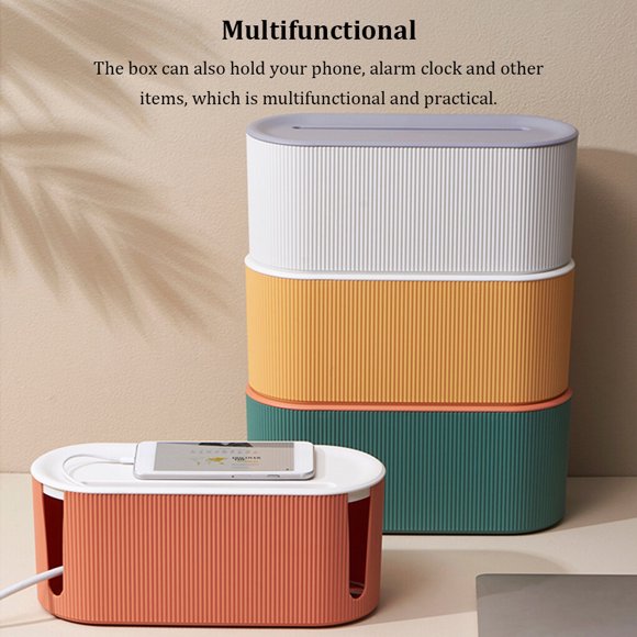 Boîtier de Rangement pour Fil Câble Maison Antipoussière Boîte de Gestion de Routeur pour Support de Carte Organisateur Boîte de Gestion Bonne Dureté Support de Données Jaune