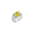 thumbnail image 3 of RYLOS Men's Rings Sterling Silver Designer Style 10X8MM Emerald Cut Shape Gemstone & Diamonds Citrine November Birthstone Rings For Men Size 8, 3 of 4