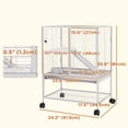 thumbnail image 3 of PawHut 2-Tier Ferret Cage Rolling Small Animal Cage w/ Shelf, Light Grey, 3 of 10