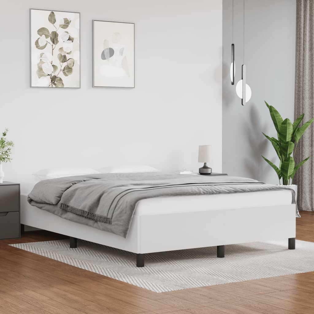 vidaXL Bed Frame White 137x190 cm Full Faux Leather