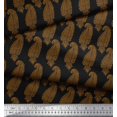thumbnail image 3 of Soimoi Black polyester Crepe Fabric Brown Paisley Fabric Prints By Yard 52 Inch Wide, 3 of 3