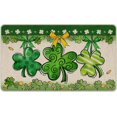 thumbnail image 1 of St. Patricks Day Decorative Front Door Mat, Shamrock Clover Doormat Indoor Outdoor Non-Slip Floor Entryway Rug, Spring Gold Coins Irish Home Kitchen Decoration 17x29 Inch, 1 of 6