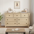 thumbnail image 3 of AKDSteel Commode à 7 Tiroirs pour Chambre, Commode à Tiroirs de 54 Pouces de Large avec Rangement Autoportante, Coffre de Rangement en Bois pour Garde-Robe pour Salon, Chambre, Entrée, 3 of 7