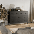 thumbnail image 2 of GIKPAL Commode Meuble Télé, Commode 10 Tiroirs pour Chambre avec Prise de Courant, Commode pour Télé de 50 Pouces de Long, Commode en PU pour Rangement et Organisation, Noir, 2 of 9