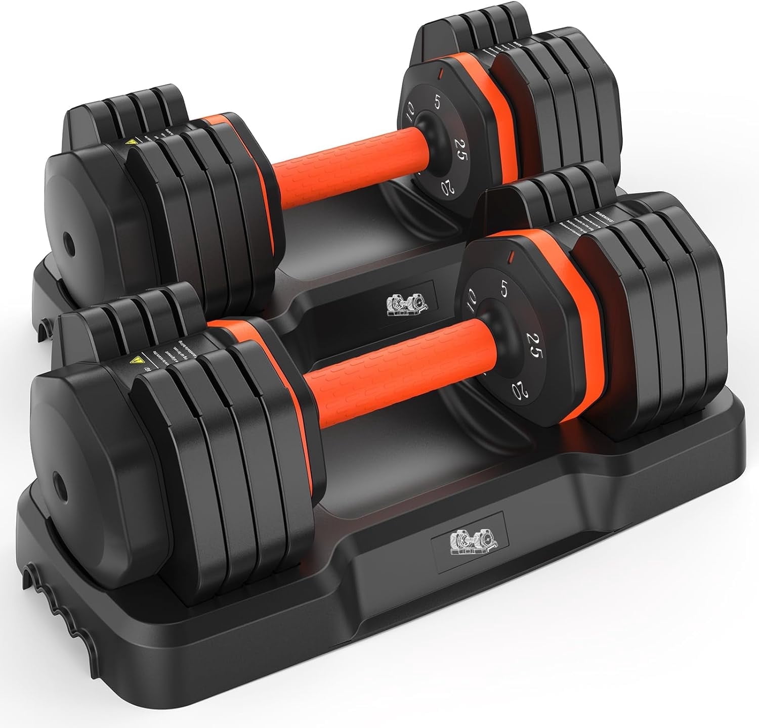 UPGO Adjustable Dumbbells Set 25LB A Pair Dumbbells Weights, 5 in 1 Free Weights 5/10/15/20/25lb/50lb Dumbbell with Anti-Slip Handle, Suitable for Home Gym Exercise Equipment