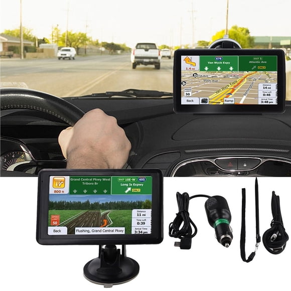 LNGOOR 50% Off  UK Car Truck GPS Navigation System  5 Inch Screen  8GB+128MB  FM Transmitter  Real-Time Maps  Car Truck Navigation Device  For All Vehicles Love home! | Plastic  A