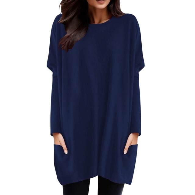 T-Shirts pour Femmes Décontractés Confortables Très Grands Femmes Lot de Haut à Col Roulé pour Femmes Manches Longues Col Rond Chemise Foncée pour Femmes T-Shirt de Sport pour Femmes Hauts avec Manches Bouffantes Coton