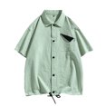 thumbnail image 1 of Birdeem Shirts for Men Mens Contrasting Colors Pocket Casual Fashion Lapel Collar Drawstring Hem Shorts, 1 of 9