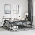 thumbnail image 1 of vidaXL Metal Bed Frame with Headboard and Footboard Black 193x203 cm, 1 of 5