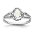 thumbnail image 1 of Bague en Argent Sterling 925 Rhodié avec Opale Créée et Diamant, 1 of 2
