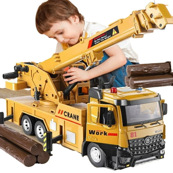 CUITING Toddler Boys Alloy Crane Toys Car 3+ Years Old Kids Alloy Engineering Vehicle Toys Baby Simulation Crane Toys