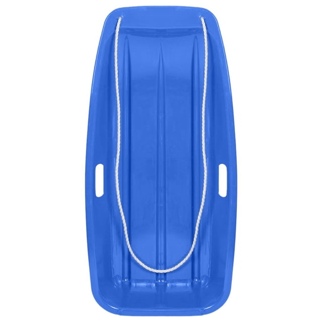 Durable Snow Sled for Kids Adults Downhill Toboggan Sledge Pull Rope Winter Toy Blue
