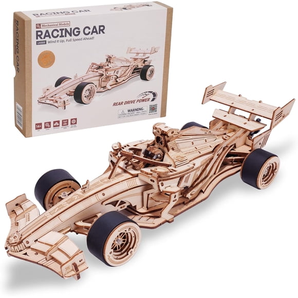 ROKR Casse-Têtes 3D pour Adultes, Voiture de Course F1 Échelle 1:18 Trousse d'Artisanat en Bois Exquise Cadeau pour Adultes Jouets de Bureau Cadeau pour Garçons/filles