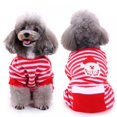 thumbnail image 2 of Wuffmeow Pyjama de Noël pour Chien, Combinaison à Rayures Mode, Costume d'Hiver Chaud, 2 of 8