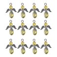 thumbnail image 2 of GUOOL 12pcs Crystal Faceted Angel Charms Antique Fairy Pendants For Jewelry Making Citrine, 2 of 9