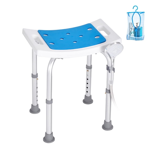 KFFKFF Bath Chair, Height-Adjustable Bath Stool, Secure Seating for Shower or Bathtub, Anti-Slip Shower Bench for Seniors, Disabled, Handicap, Supports up to 350 LBS