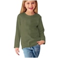 thumbnail image 5 of Tranfacy Chemises à Manches Longues pour Filles, Chemises d'Automne, Chemises à Manches Longues Unies pour Filles, Blouses Décontractées à Col Rond Mignon Hauts d'Automne, 5 of 5