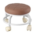 thumbnail image 3 of Ottoman Roulant, Tabouret à Roulettes en Mousse Mémoire Résistant aux Taches pour Intérieur Orange, Beige, Couleur Café, 3 of 8