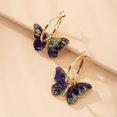 thumbnail image 4 of Boucles d'Oreilles Pendantes Papillon Vintage Huggie Créoles Percées, 4 of 4