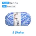 thumbnail image 2 of Unique Bargains Cotton Blend Blue Yarn, 5 Pack, 50g Each, 2 of 8