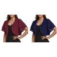thumbnail image 1 of (Lot de 2) Kcodviy Cardigan Court Sans Manches Uni pour Femmes, Boléro Court à Manches Ouvert Sans Manches pour Femmes, Cardigan Léger en Mousseline à devant, 1 of 5