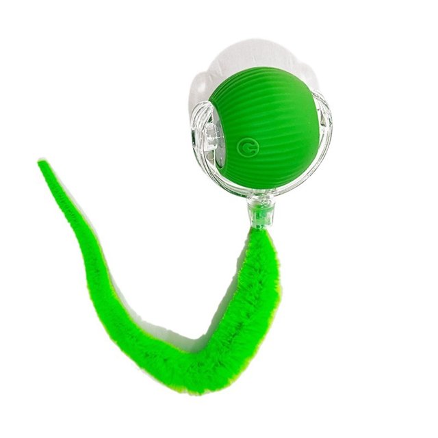 Interactive Cat Toy Ball, Upgraded Interactive Electric Rolling Ball with Teasing Tail, Moving Cat Toy