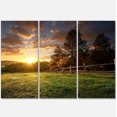 thumbnail image 4 of Designart Fenced Ranch at Sunrise Canvas Wall Art, 4 of 4