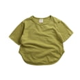 thumbnail image 1 of T-Shirts d'Été pour Garçons et Filles, Coupe Ample Classique, Manches Courtes, Col Rabattu, Volants, Col Rond, Blouse de Printemps pour Garçon 9-12M, 1 of 7