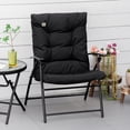 thumbnail image 2 of Foldable Lounge Chair, Fabric Upholstered Recliner with Armrest, Black, 2 of 10