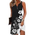 thumbnail image 2 of UPPADA Robes d'Été de Plage pour Femmes Vacances Sortie de Plage Robe Midi Boutonnée Sans Manches Bohème à Fleurs Robe d'Été Col en V Coupe Ample Robe Suivre Mes Commandes pour Livraison Multicolore,TG, 2 of 6
