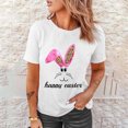 thumbnail image 4 of Pompotops Women Crewneck T Shirts Easter Rabbit Print Tees Short Sleeve T Shirt Blouse Tops, 4 of 9