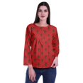 thumbnail image 1 of Moomaya Haut à Manches Longues Imprimé avec Patte de Boutonnage, Col Rond, Tunique d'Été Décontractée pour Femme, 1 of 5