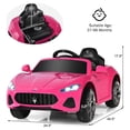thumbnail image 2 of Costway 12V Kids Ride On Car Maserati GranCabrio Licensed with Remote Control& Lights Pink, 2 of 10