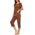 thumbnail image 3 of MINTLIMIT Ensembles de Pyjama Unis pour Femmes, Hauts à Manches Courtes et Pantalons Capri, 3 of 4