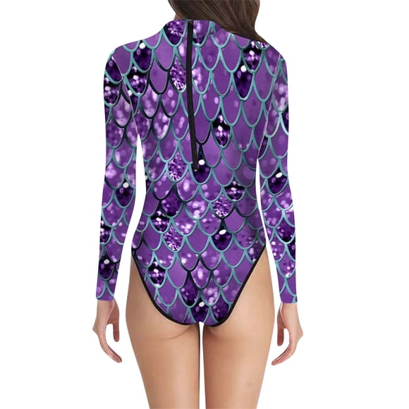 PMVFHDE Elegant Women's Scale Print Piece Swimsuit Fashionable Comfortable Bathing Suit For Swimwear And Beach Dark Purple,XXXL