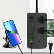 Suncoda USB Socket, 3 Outlets Power Strip Surge Protector 3000W Multi Plug Outlet with 6 USB Off Botton 78.7in Extension Cord with Multiple USB Outlets for Office Dorm Room