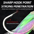 thumbnail image 3 of 5 Hooks Sabiki Rigs Saltwater Fishing Lures Bait Rigs Real Fish Skin String Hook Mackerel Glow in The Dark Flash Sabiki Rigs 1 bag SIZE 4, 3 of 6