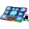 thumbnail image 1 of ChillCore Coussin Rafraîchissant pour Ordinateur Portable, Lumières RVB Refroidisseur d'Ordinateur Portable 9 Ventilateurs pour Ordinateurs Portables de 15,6-19,3 Pouces, Coussin Rafraîchissant pour Ventilateur d'Ordinateur Portable de Jeu avec 8 Supports de Hauteur, 2 Ports USB - A21 Bleu, 1 of 14