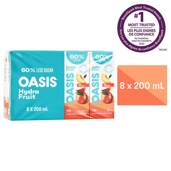 HydraFruit Boîtes de Jus de Pêche 8X200ML
