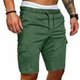 thumbnail image 1 of Mens Casual Cargo Shorts Elasticated Waist Half Pant Work Trousers Sport Trunks, 1 of 7